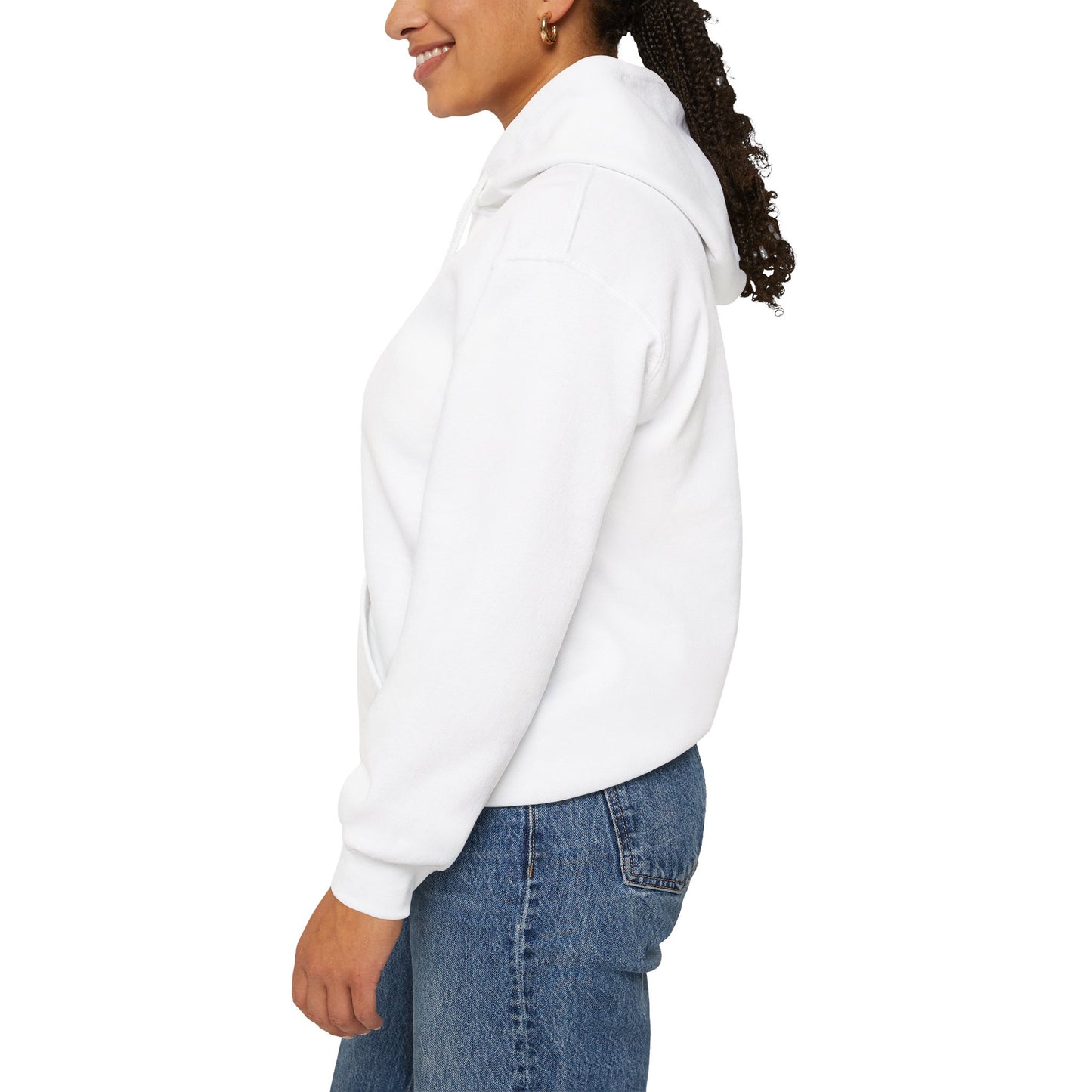 White & Red - Pray More Worry Less Unisex Hooded Sweatshirt
