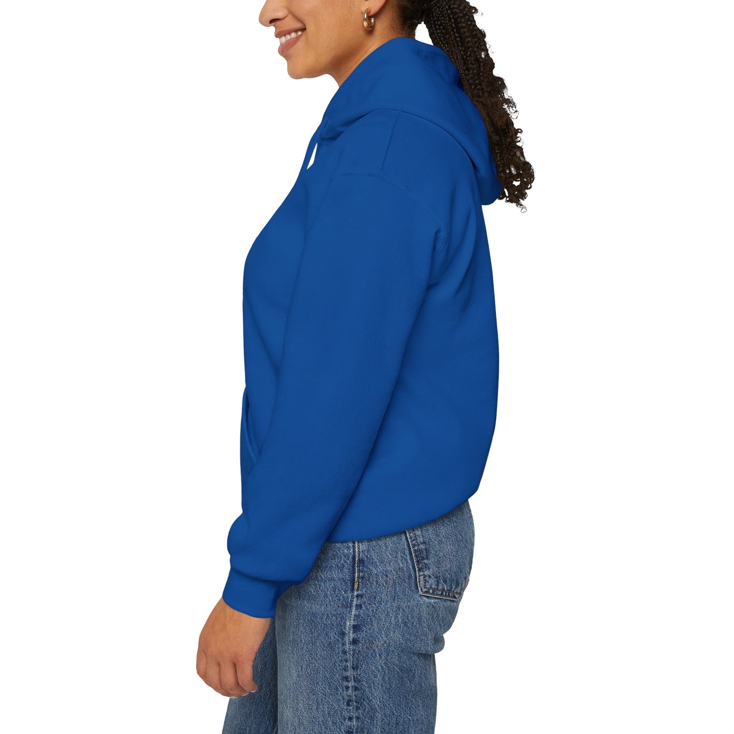 Blue & White - Pray More Worry Less Unisex Hooded Sweatshirt