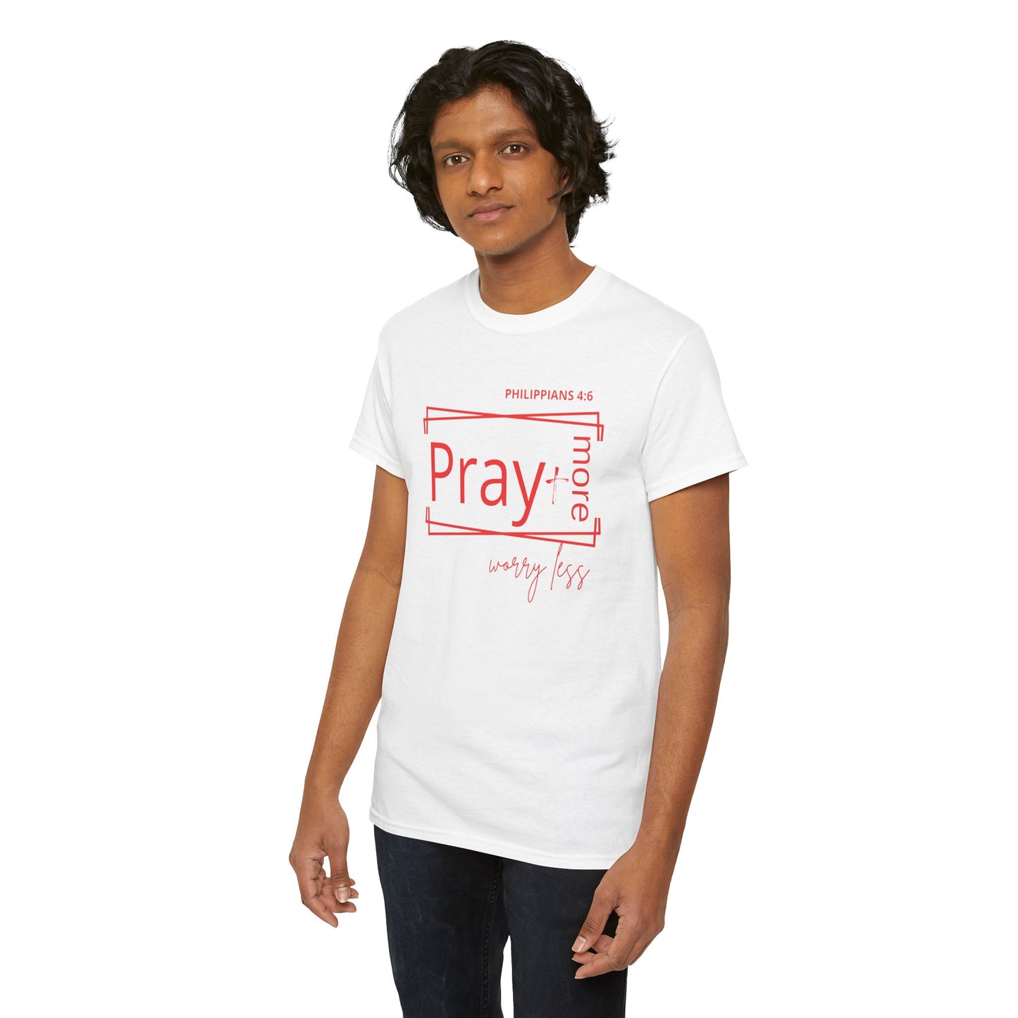 White & Red - Pray More, Worry Less Philippians 4:6