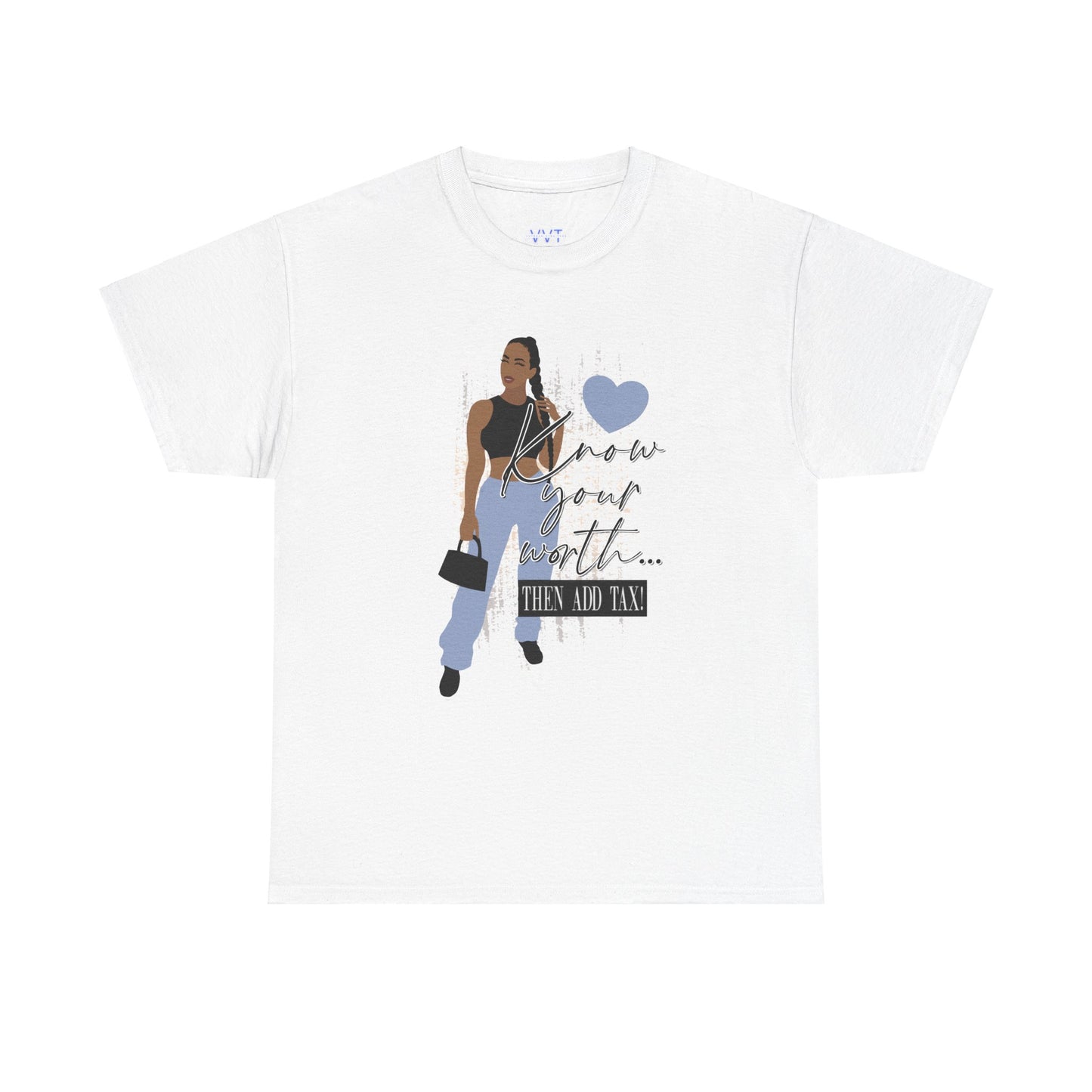 “Know Your Worth, Then Add Tax” Women Empowerment T-Shirt - Black Crop Top