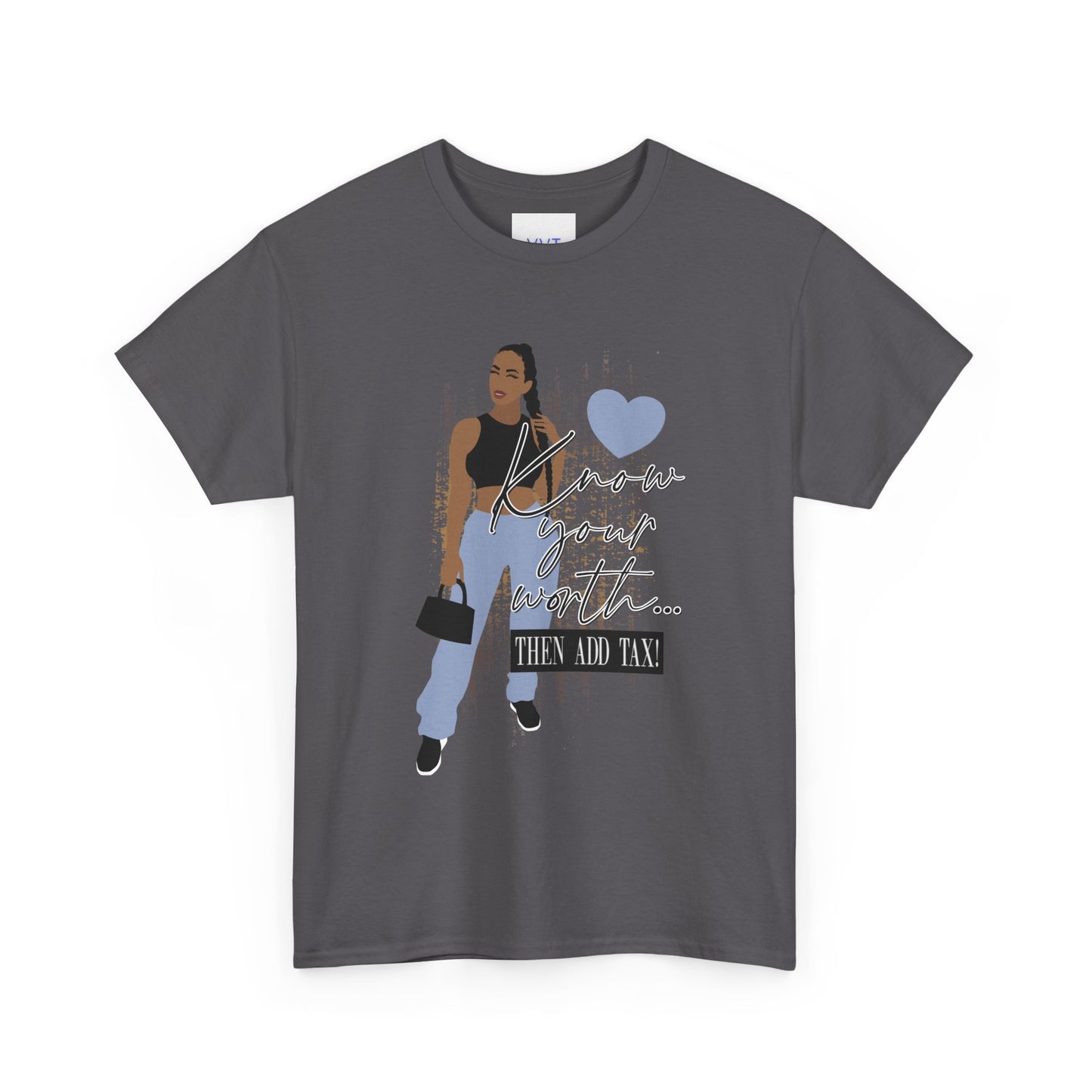 “Know Your Worth, Then Add Tax” Women Empowerment T-Shirt - Black Crop Top