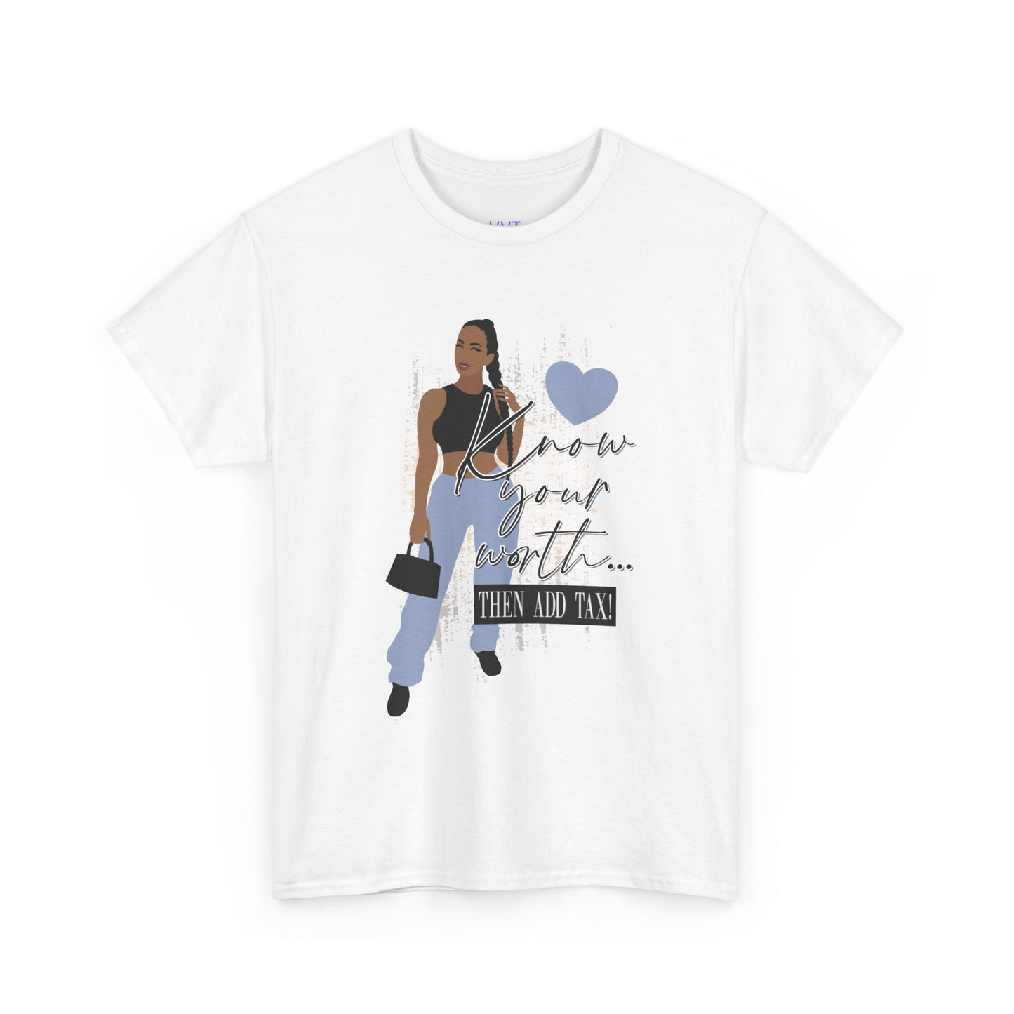 “Know Your Worth, Then Add Tax” Women Empowerment T-Shirt - Black Crop Top