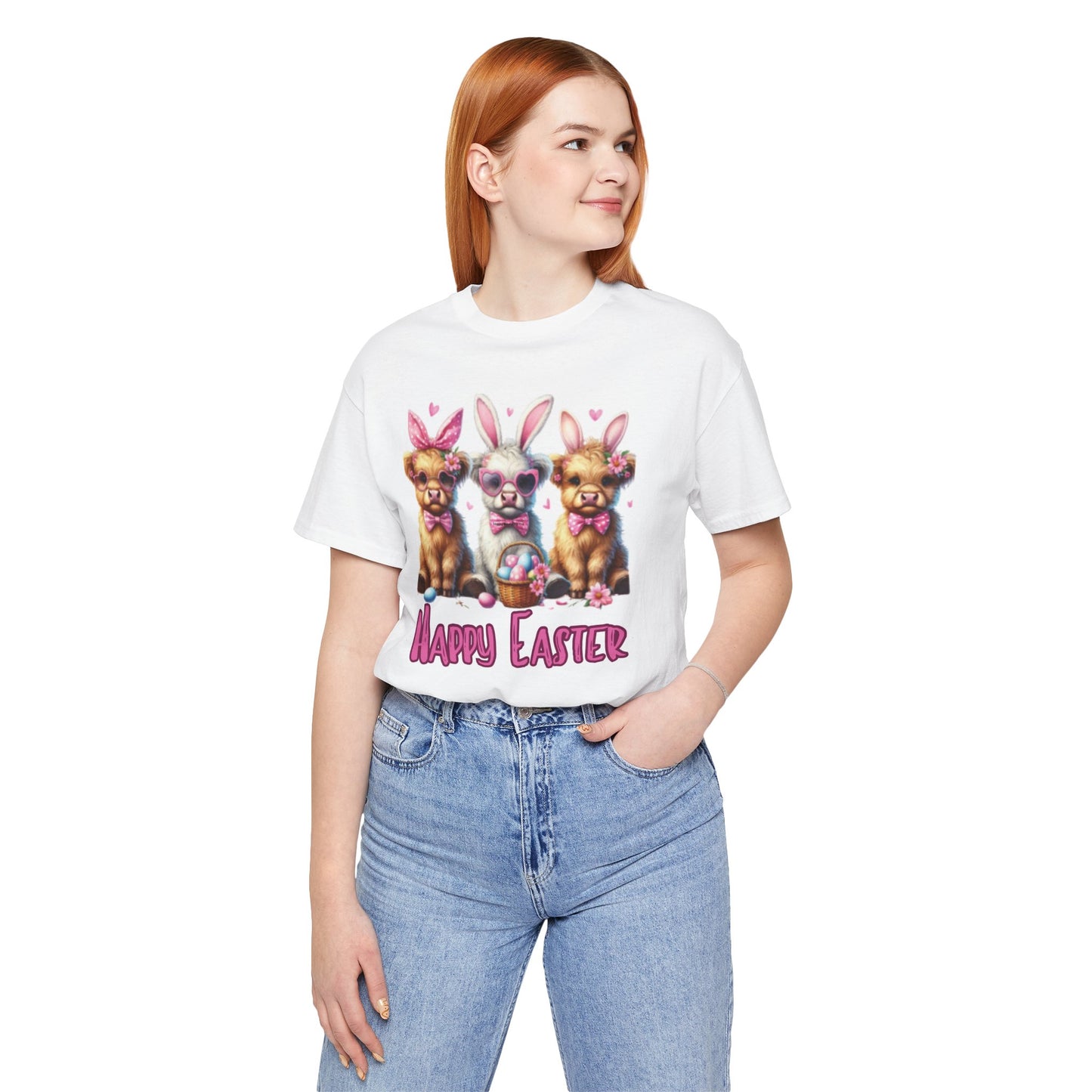 Highland Cows Happy Easter Tshirt - Unisex Tee