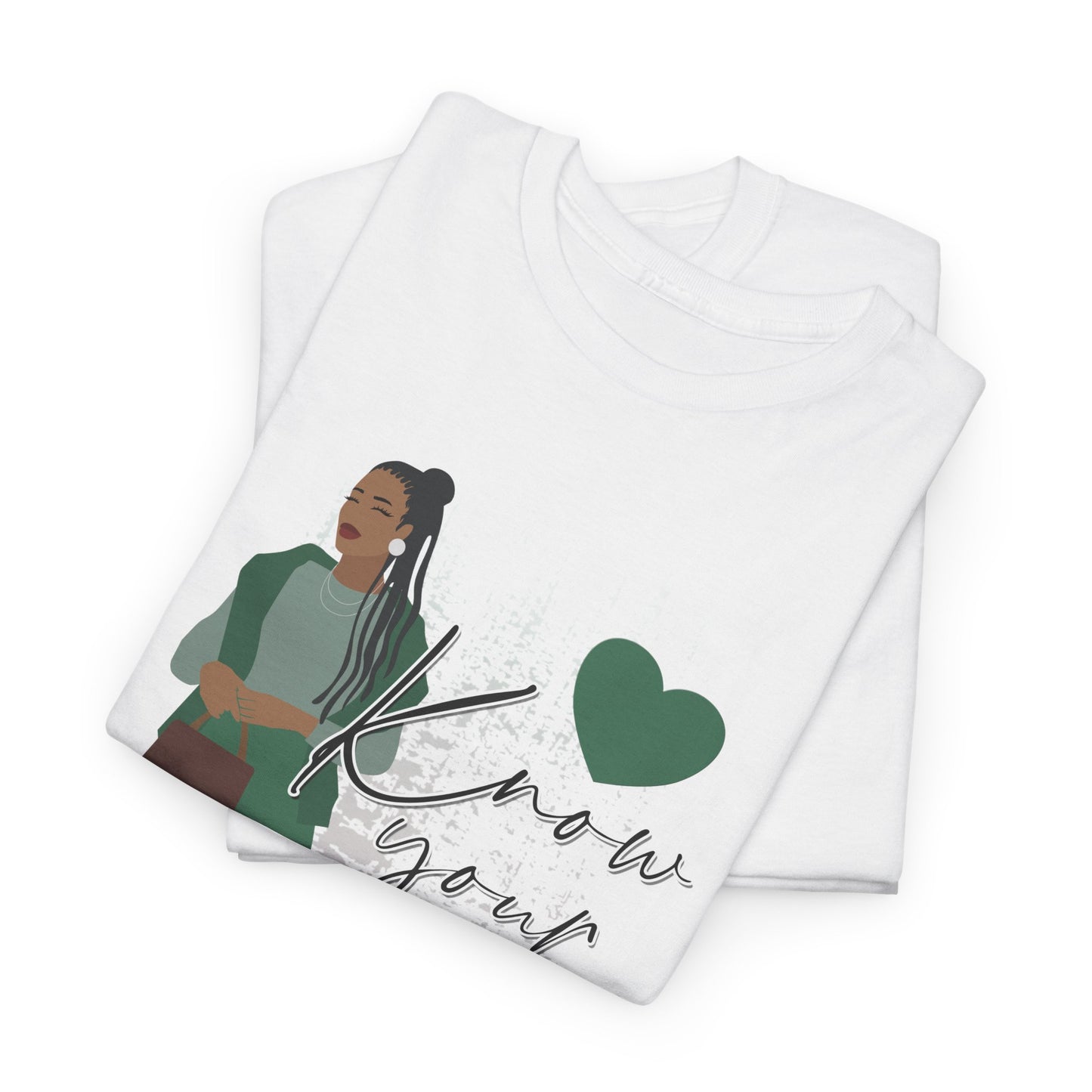 “Know Your Worth, Then Add Tax” Women Empowerment T-Shirt - Green Outfit