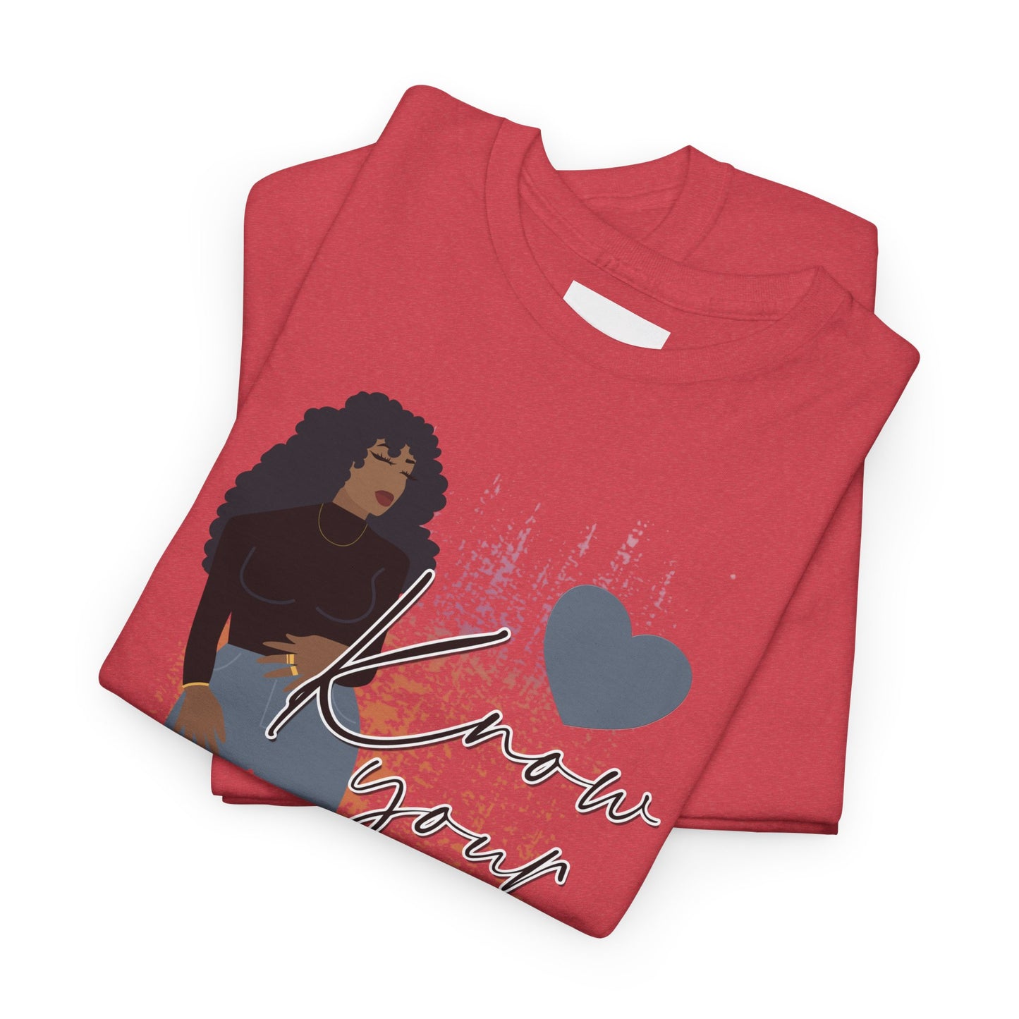 “Know Your Worth, Then Add Tax” Women Empowerment T-Shirt - Black Shirt w/ Blue Jeans