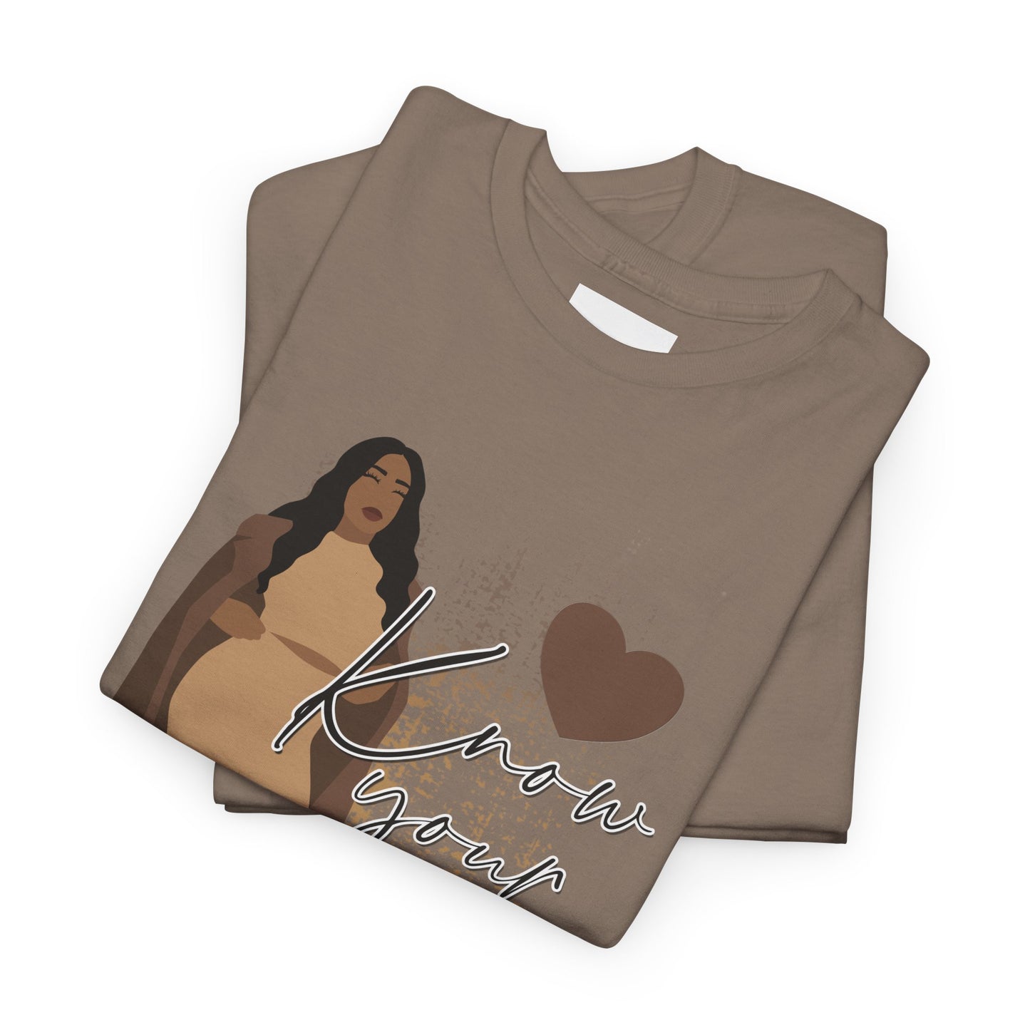 “Know Your Worth, Then Add Tax” Women Empowerment T-Shirt - Tan Outfit
