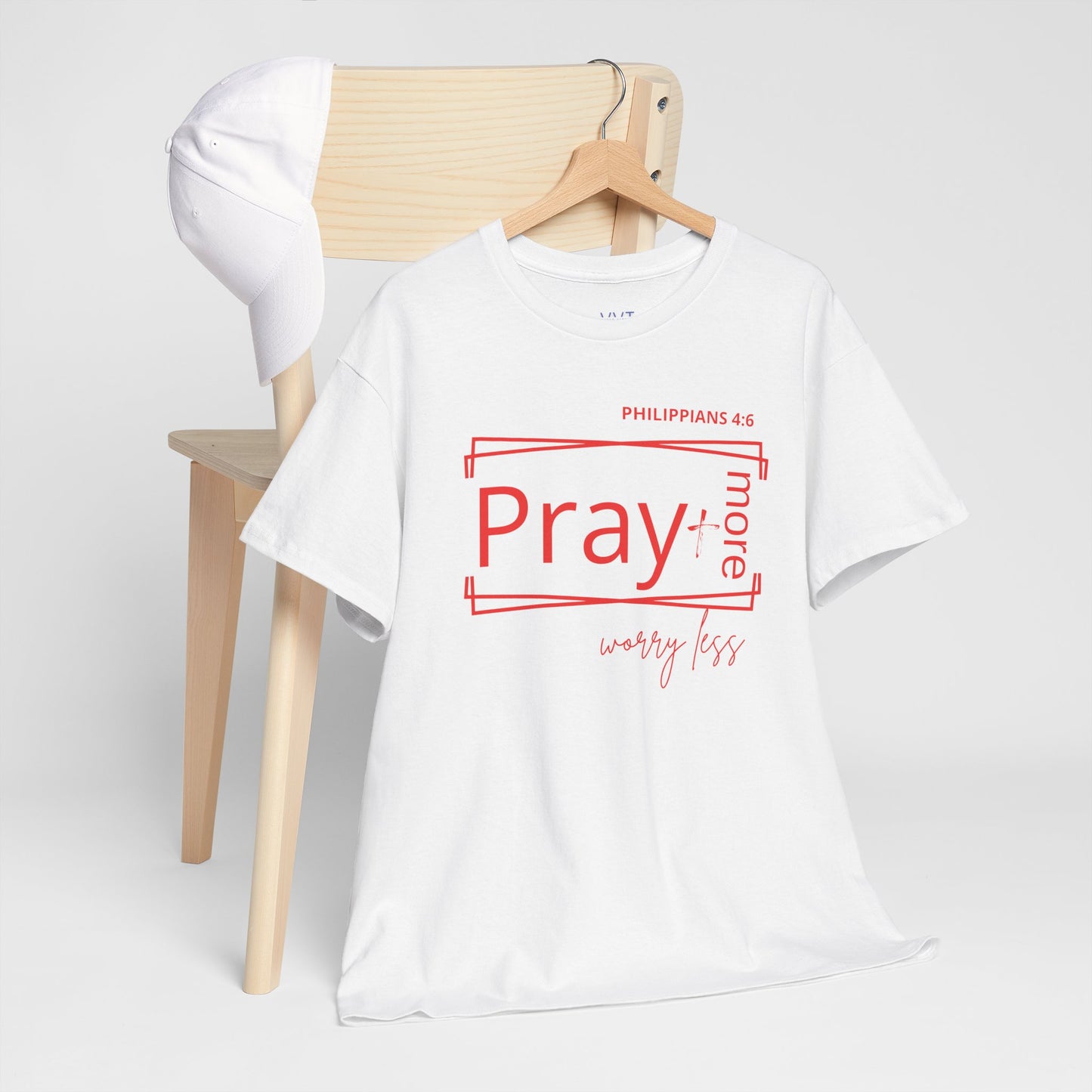 White & Red - Pray More, Worry Less Philippians 4:6