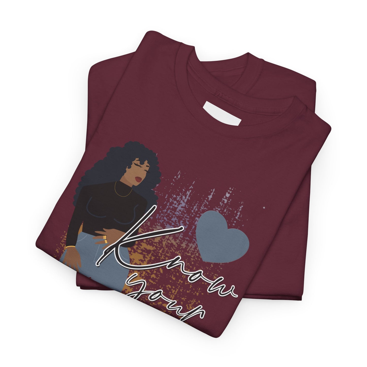 “Know Your Worth, Then Add Tax” Women Empowerment T-Shirt - Black Shirt w/ Blue Jeans