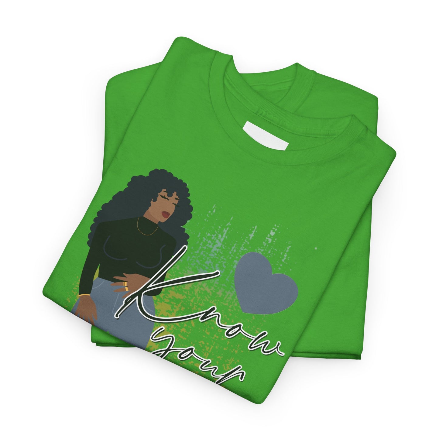 “Know Your Worth, Then Add Tax” Women Empowerment T-Shirt - Black Shirt w/ Blue Jeans