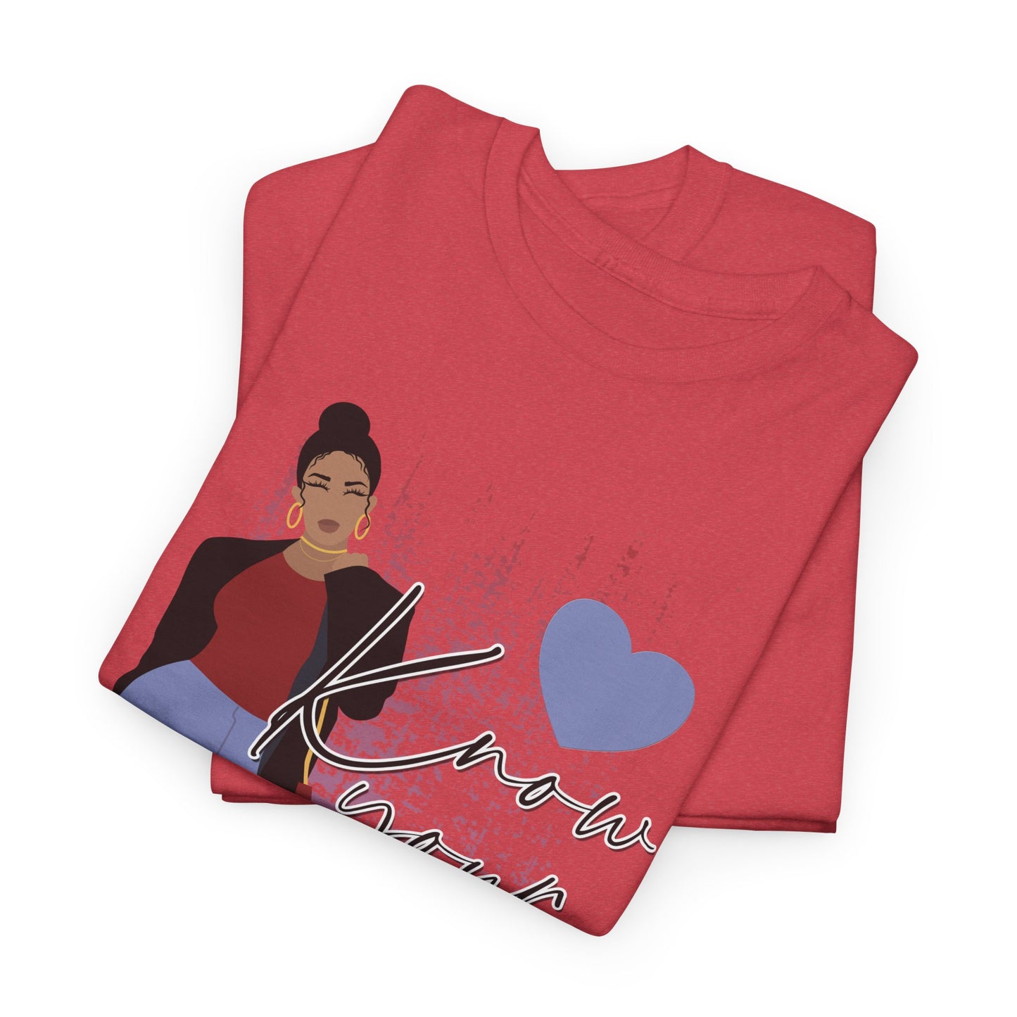 “Know Your Worth, Then Add Tax” Women Empowerment T-Shirt - Red Shirt w/ Black Jacket