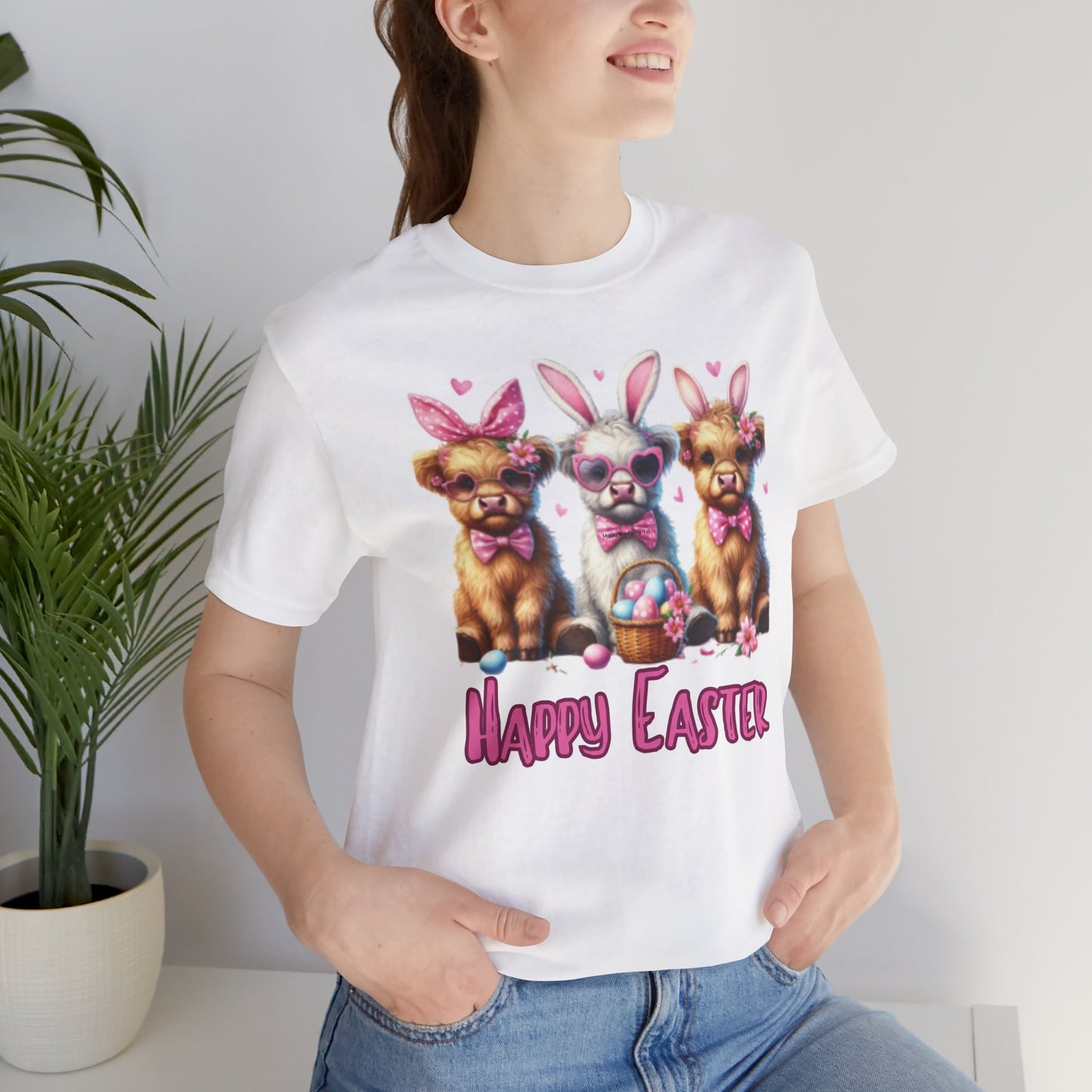 Highland Cows Happy Easter Tshirt - Unisex Tee