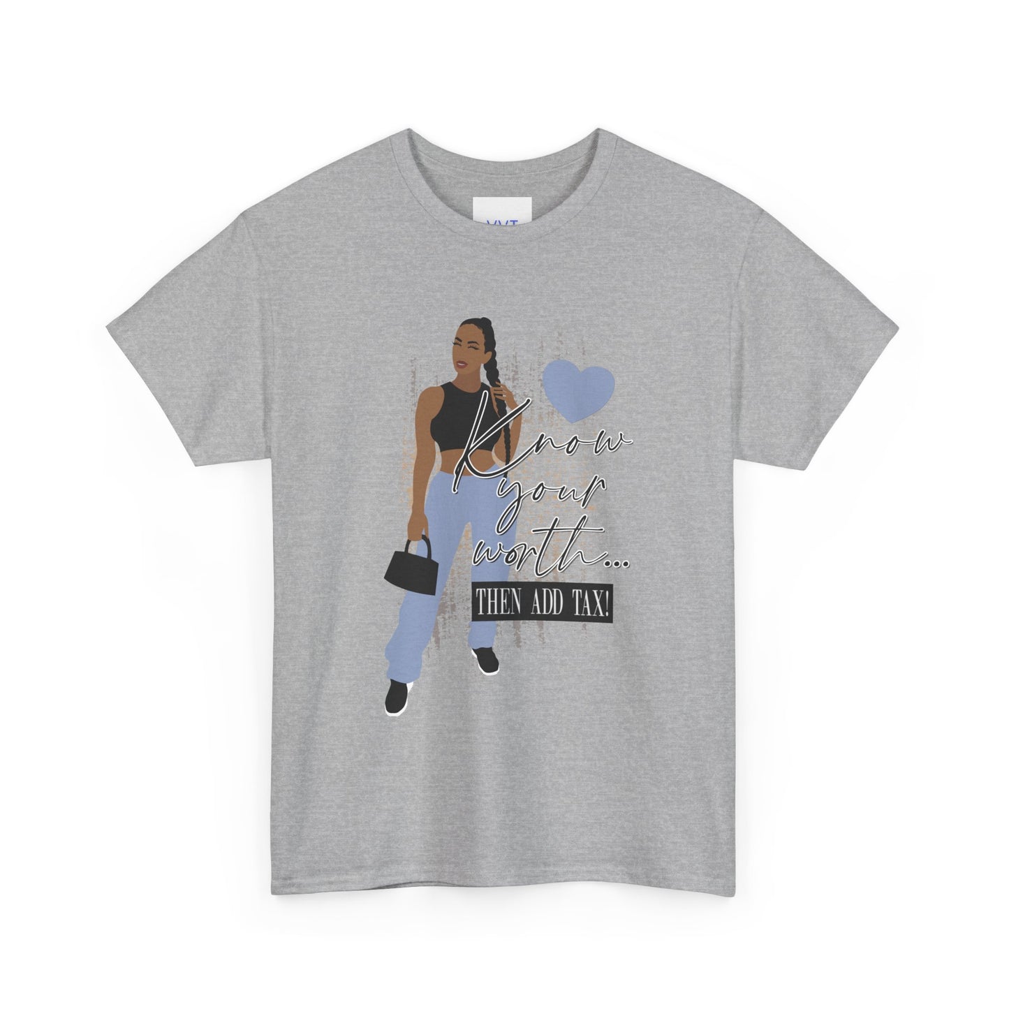 “Know Your Worth, Then Add Tax” Women Empowerment T-Shirt - Black Crop Top