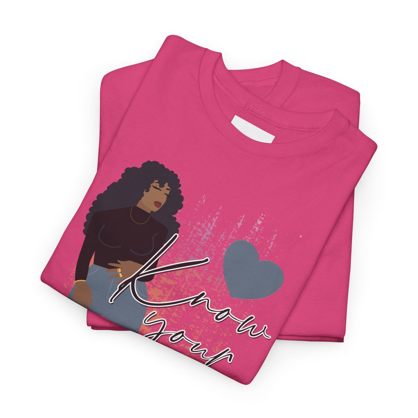 “Know Your Worth, Then Add Tax” Women Empowerment T-Shirt - Black Shirt w/ Blue Jeans