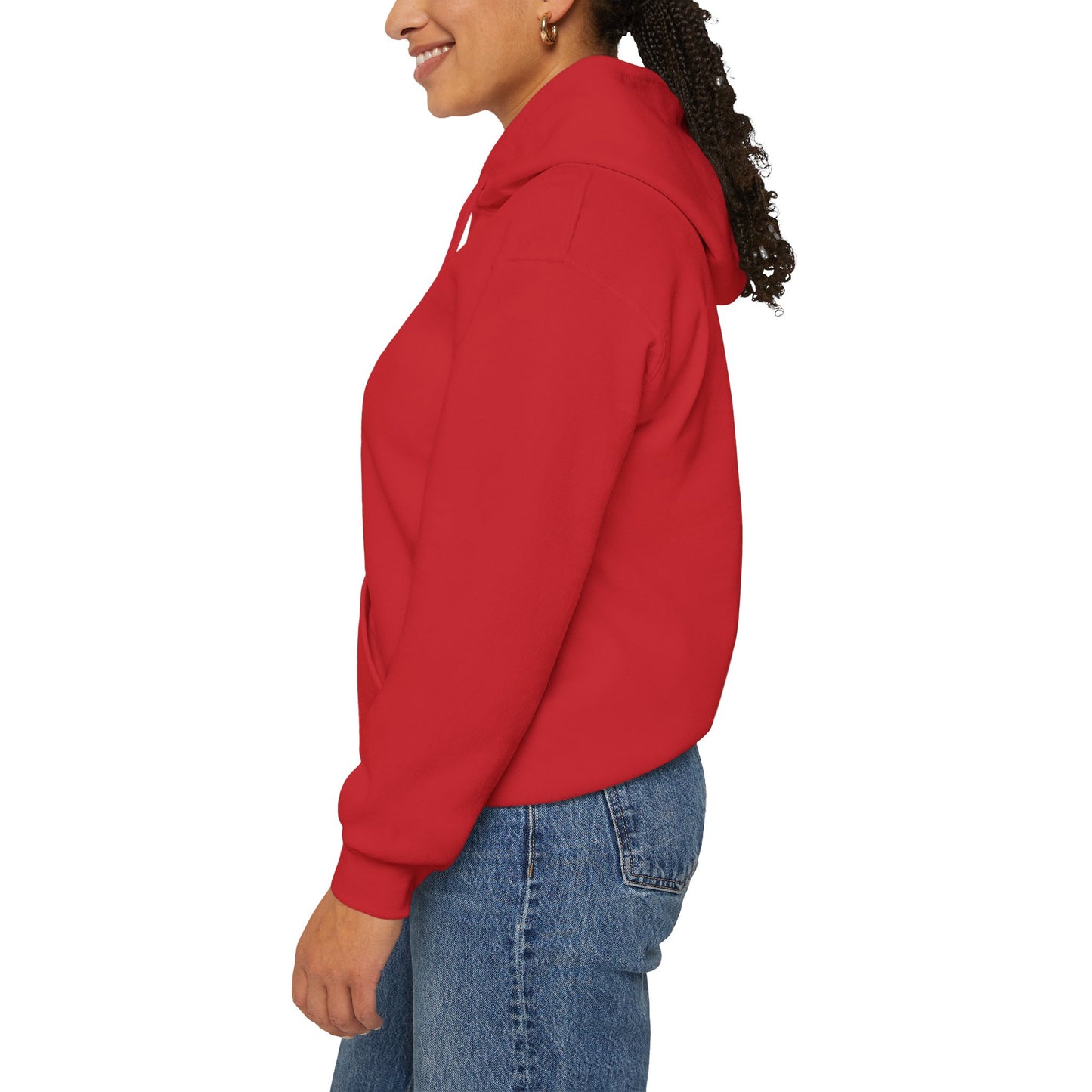 Red & White - Pray More Worry Less Unisex Hooded Sweatshirt