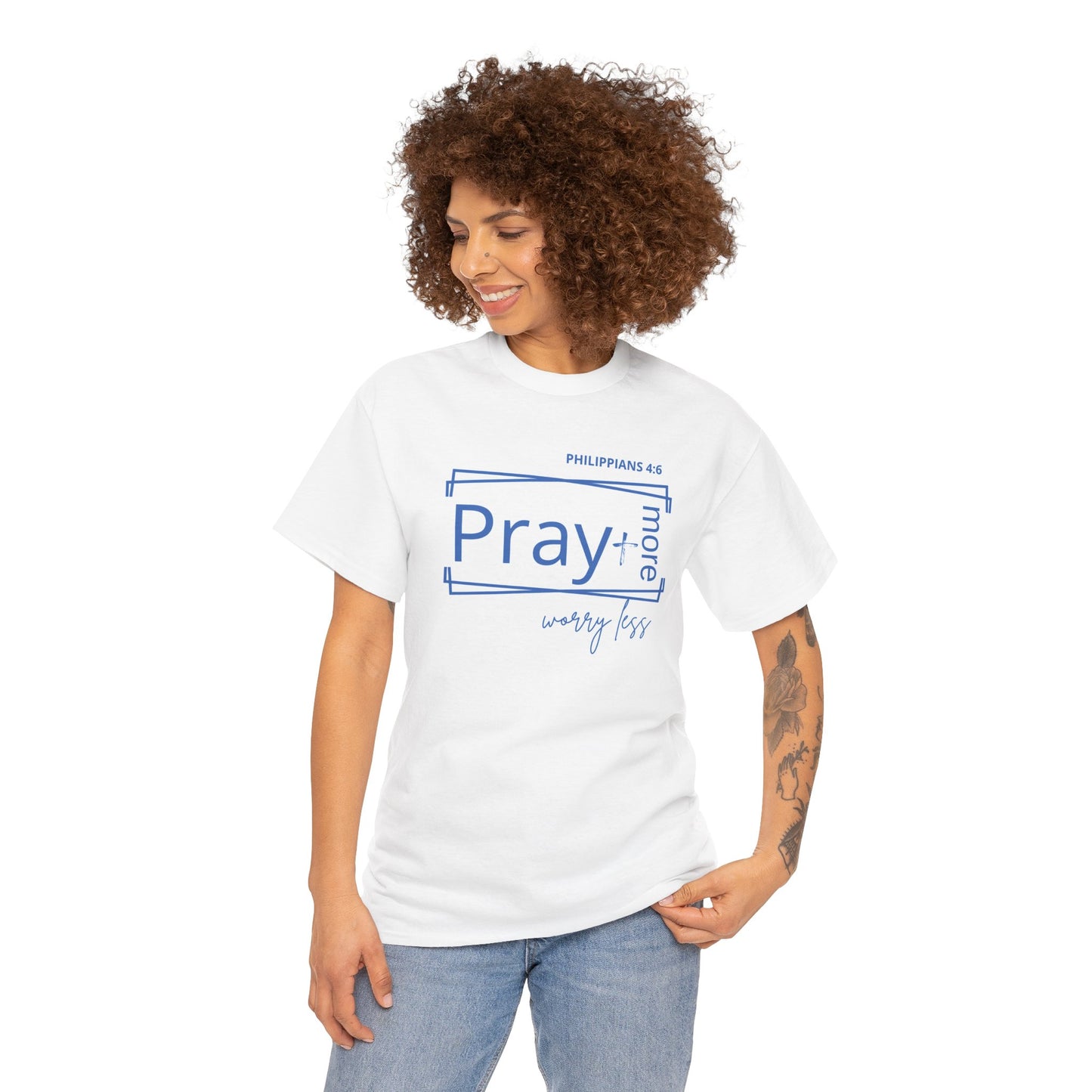 White & Blue - Pray More, Worry Less Philippians 4:6