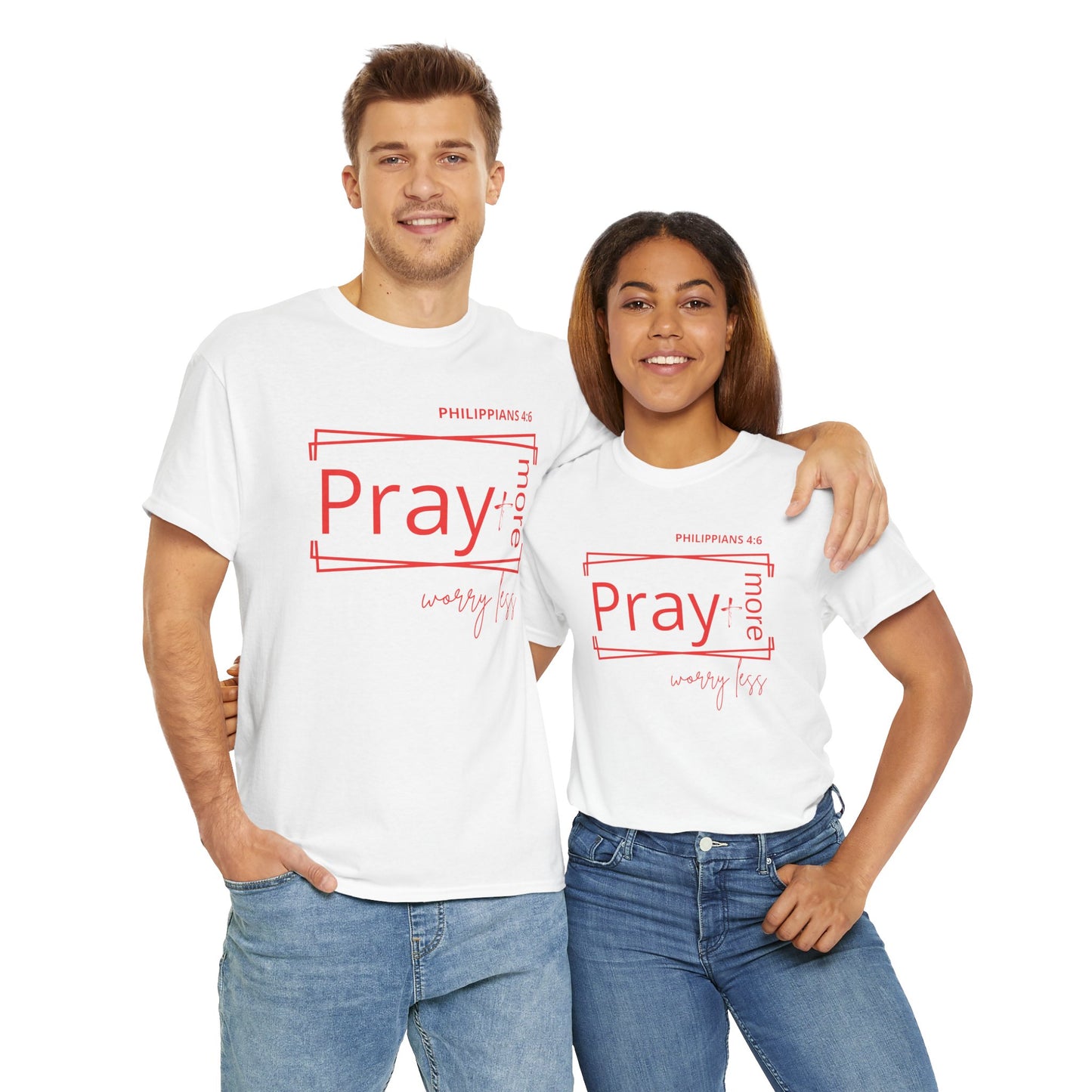 White & Red - Pray More, Worry Less Philippians 4:6