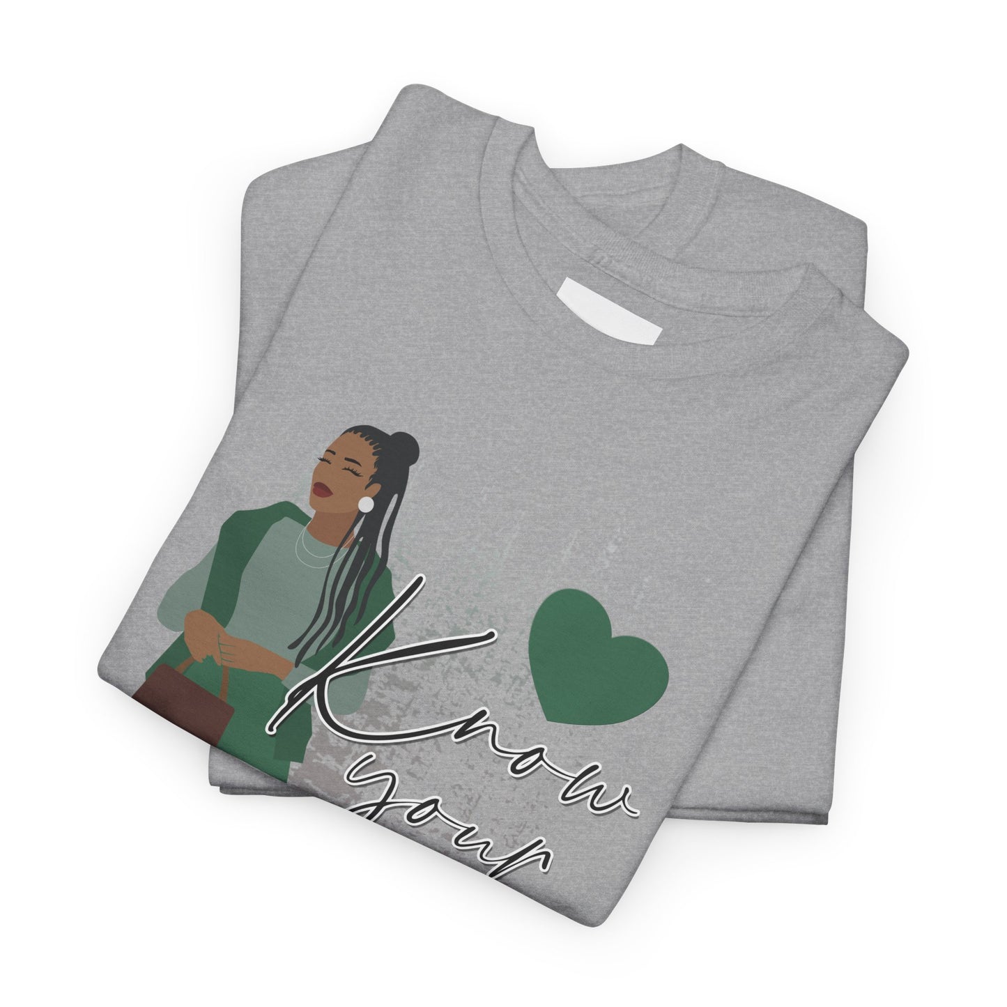 “Know Your Worth, Then Add Tax” Women Empowerment T-Shirt - Green Outfit