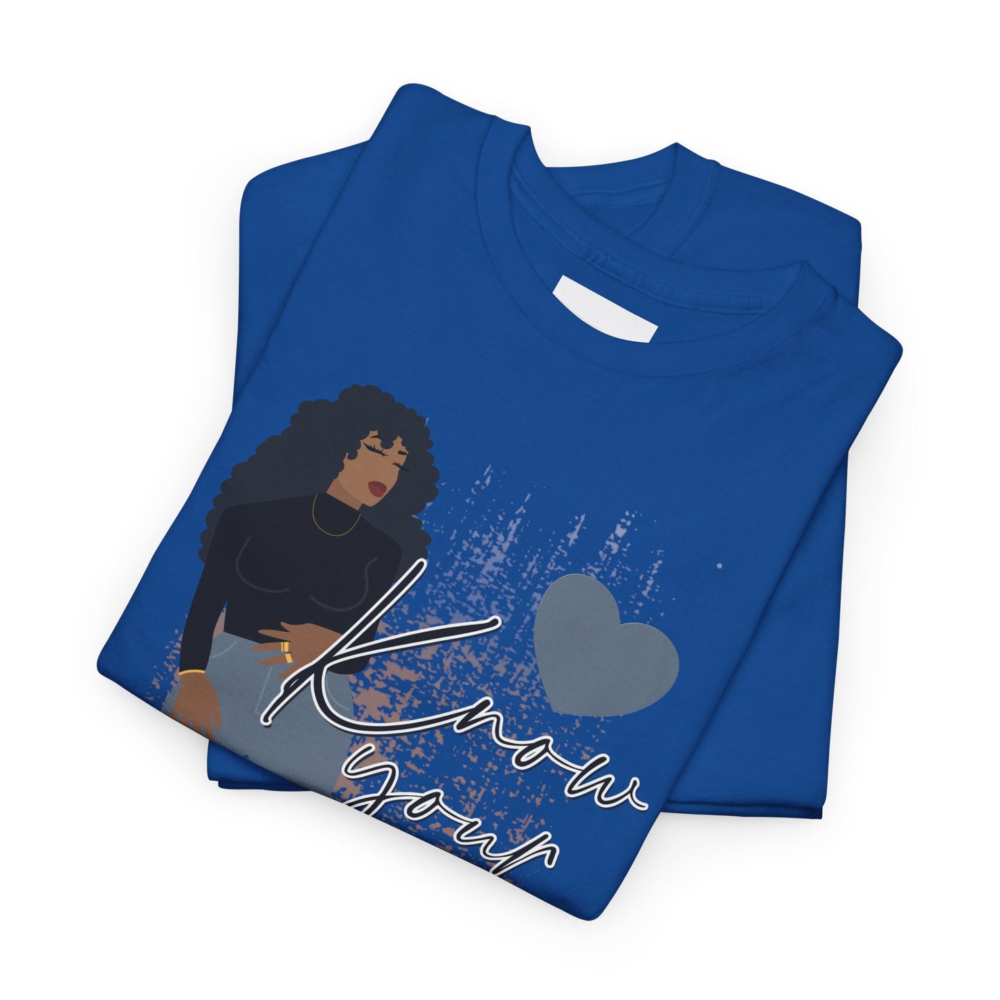 “Know Your Worth, Then Add Tax” Women Empowerment T-Shirt - Black Shirt w/ Blue Jeans