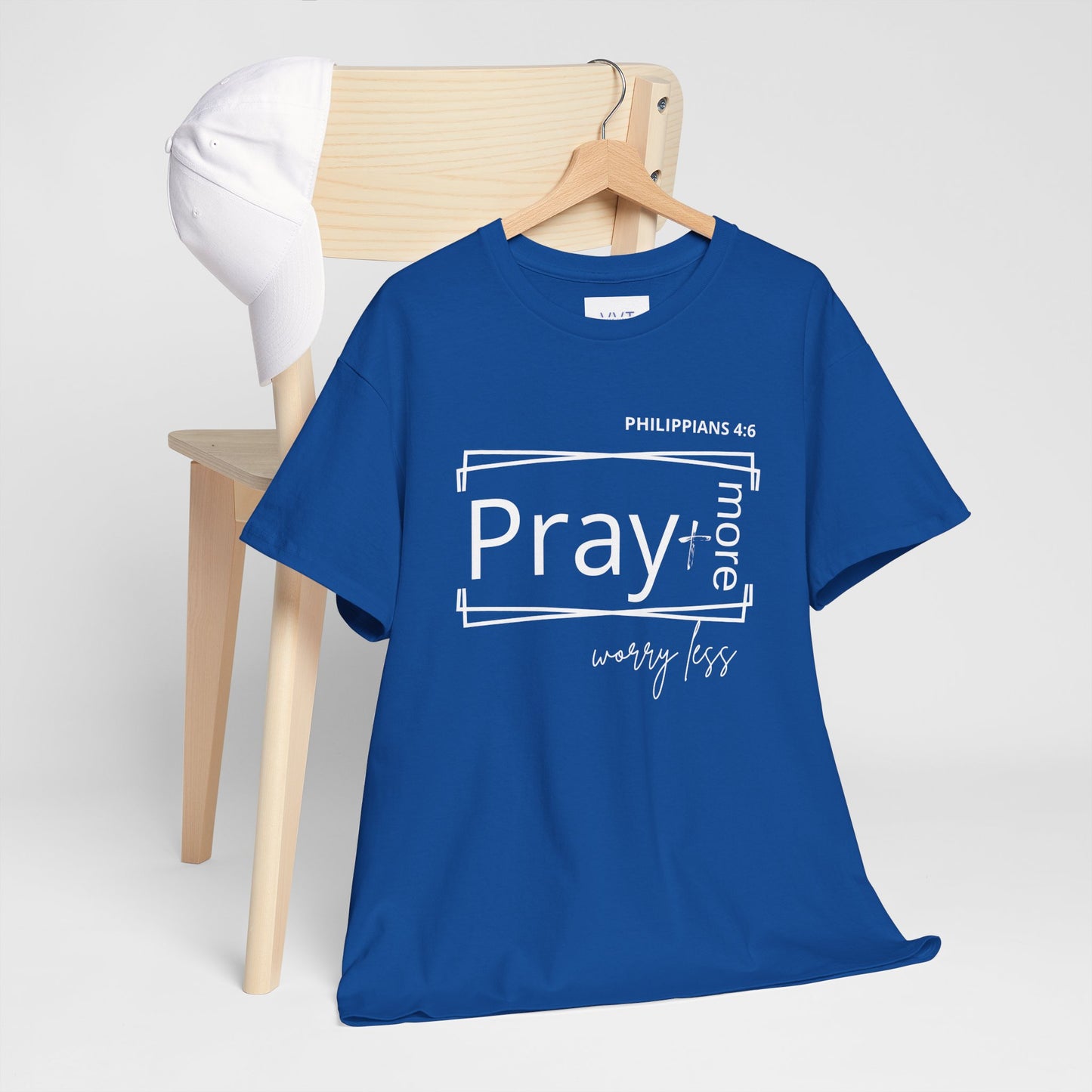 Blue & White - Pray More, Worry Less Philippians 4:6