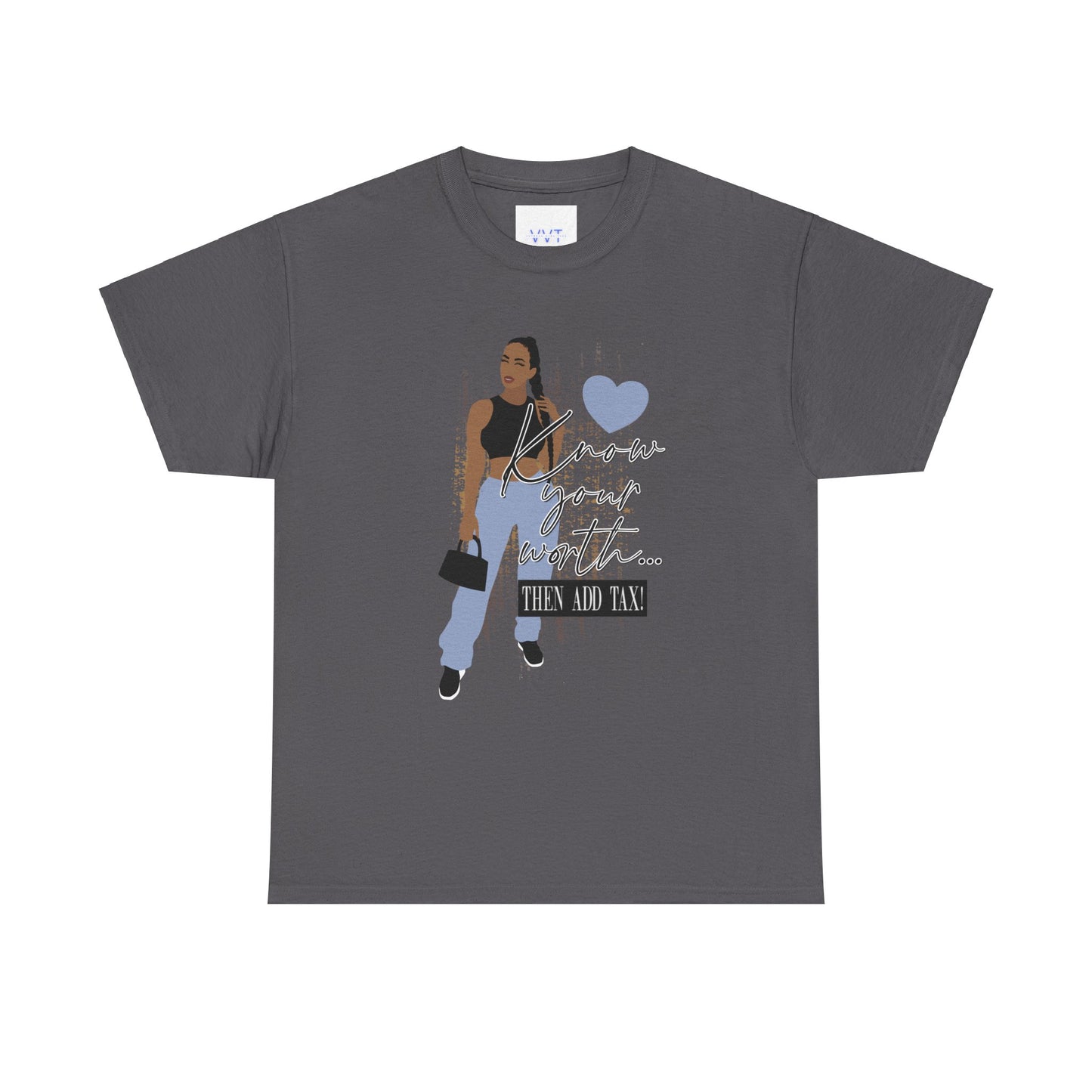 “Know Your Worth, Then Add Tax” Women Empowerment T-Shirt - Black Crop Top