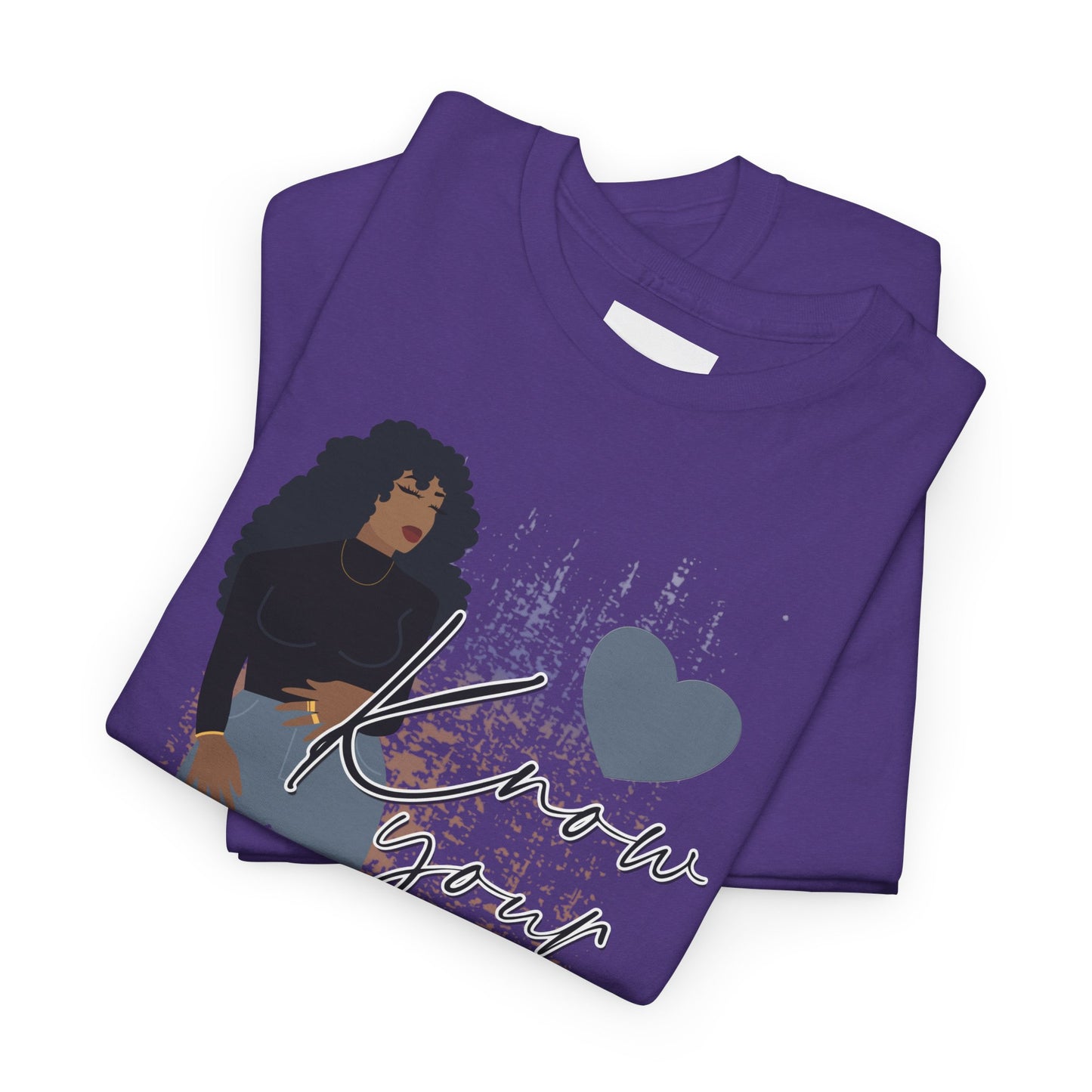 “Know Your Worth, Then Add Tax” Women Empowerment T-Shirt - Black Shirt w/ Blue Jeans